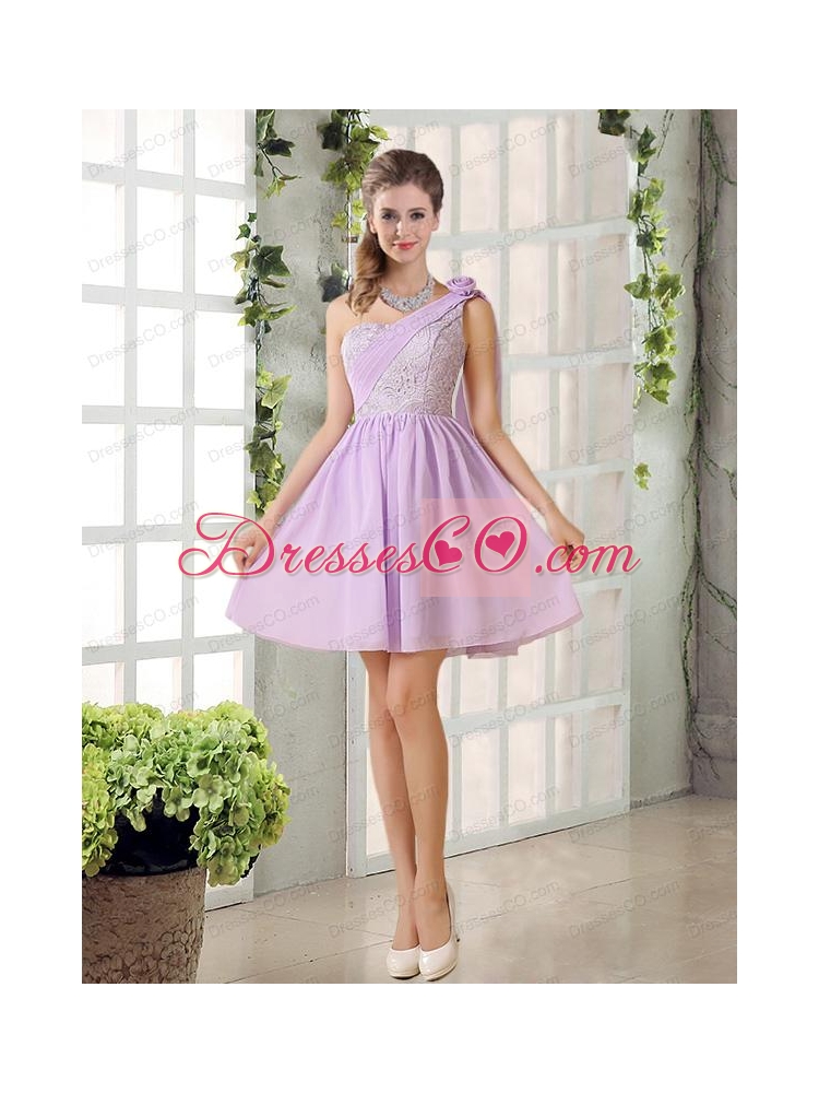 The Most Popular Lilace One Shoulder A line Bridesmaid Dress with Ruching