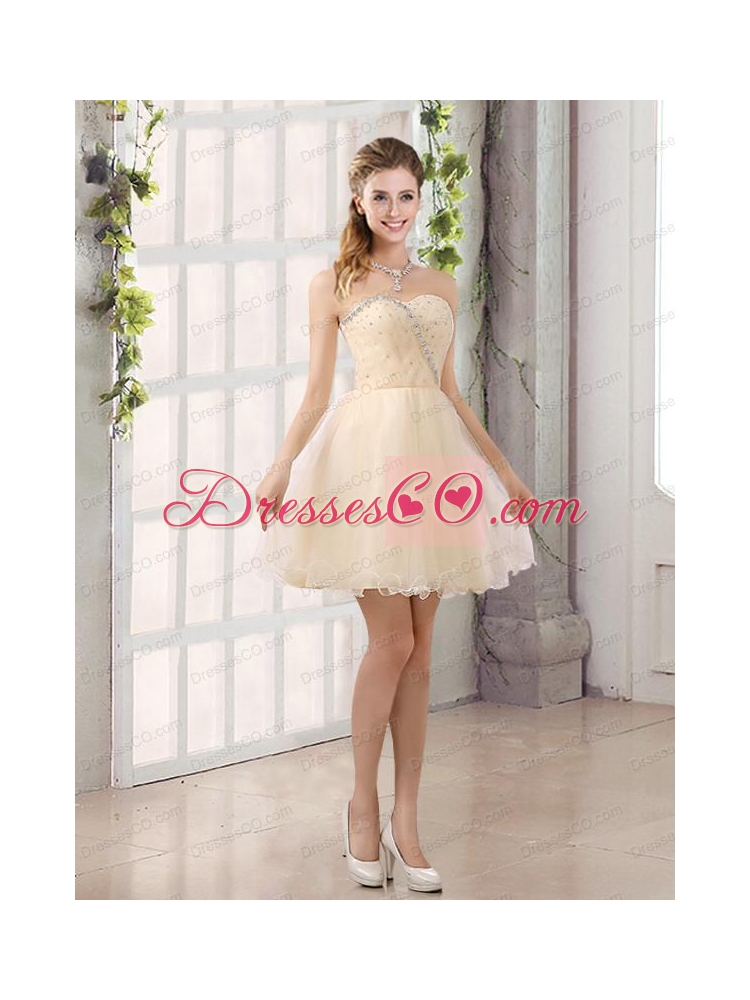 Perfect A Line Organza Bridesmaid Dress with Mini Length