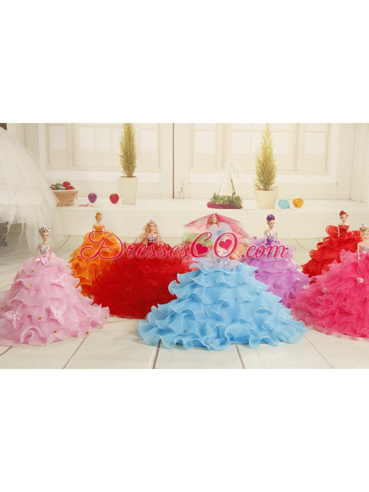 Beautiful Princess Party Clothes Colorful Quinceanera Doll