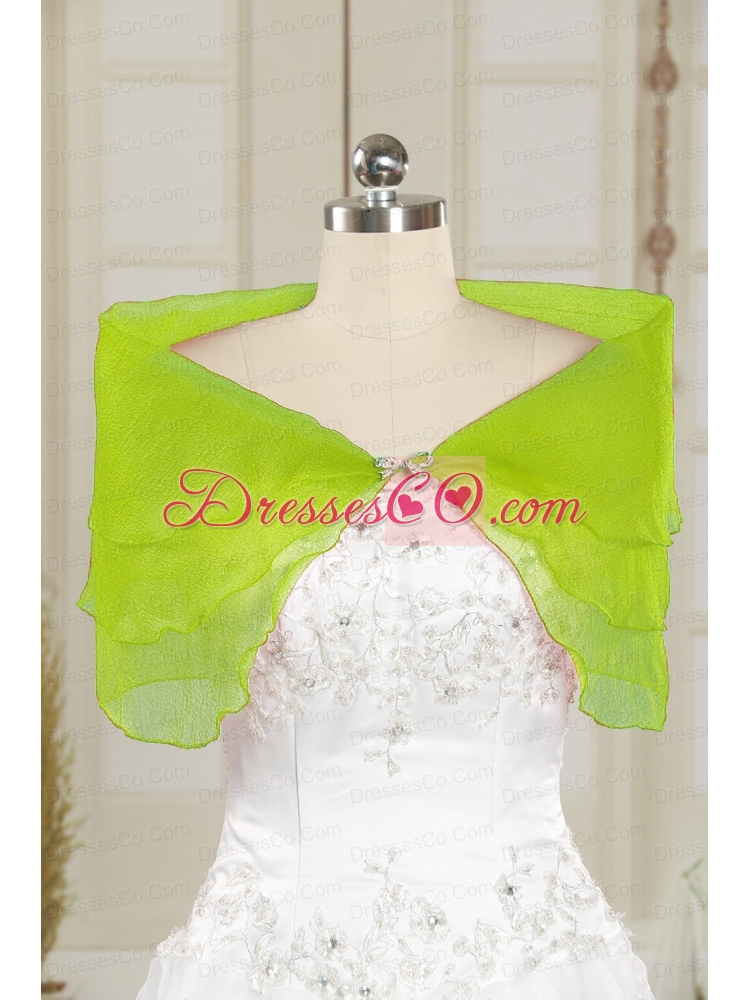 Organza Beading New Style Shawls in Yellow
