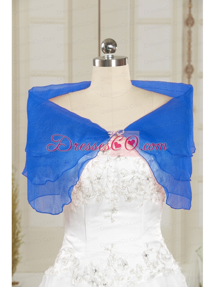 Sweet Beading Open Front Shawls in Blue