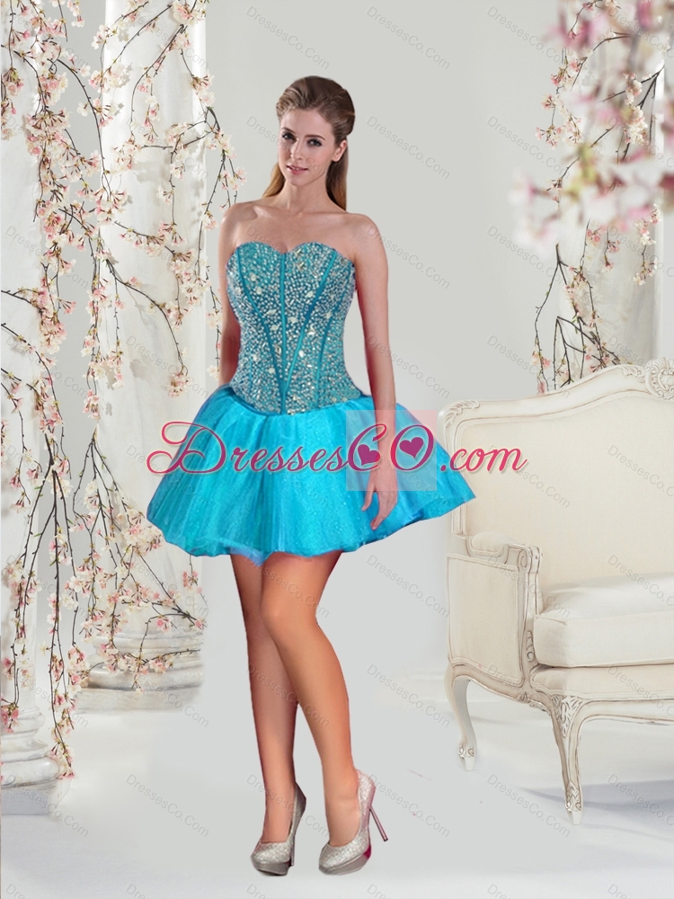 Detachable Aqua Blue Quinceanera Dress Skirts with Beading and Ruffles for