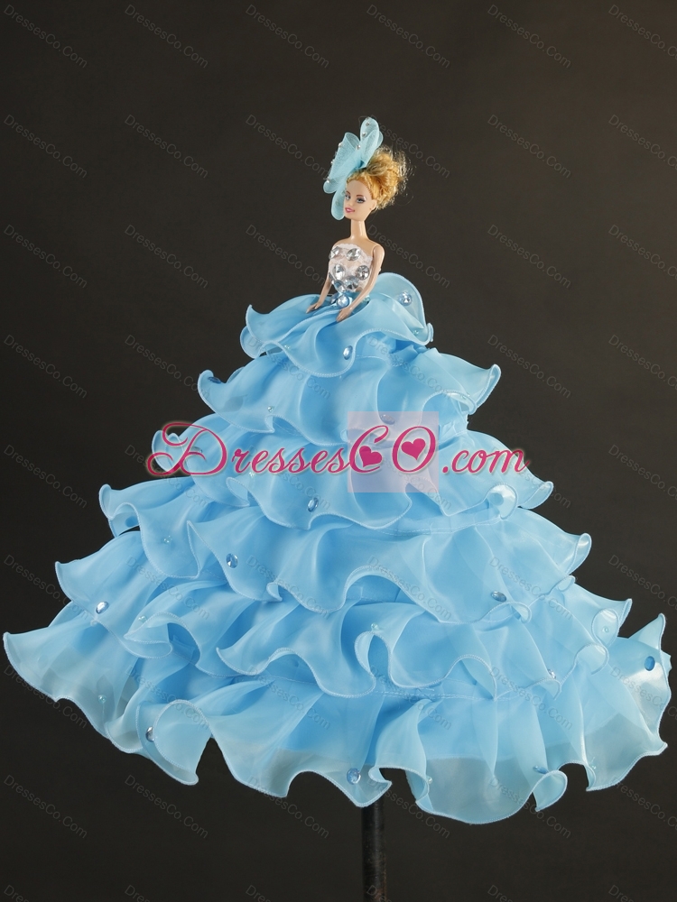 Spring Detachable and Pretty Beading and Ruffles Turquoise DressFor Quince