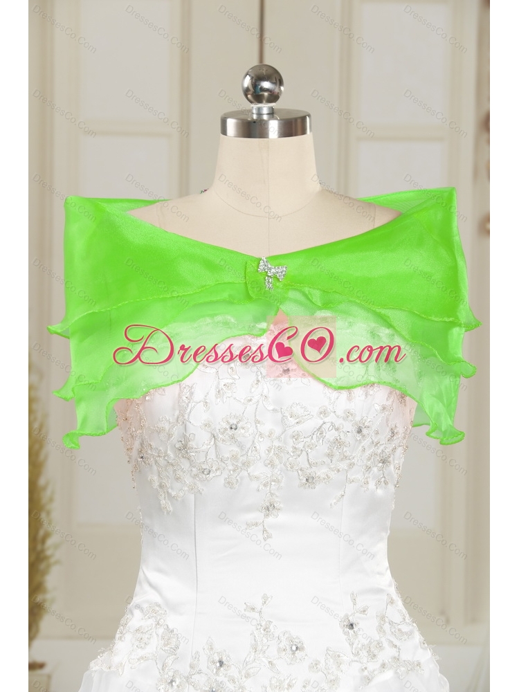 Unique Beading and Ruffles Spring Green Quinceanera Dresses