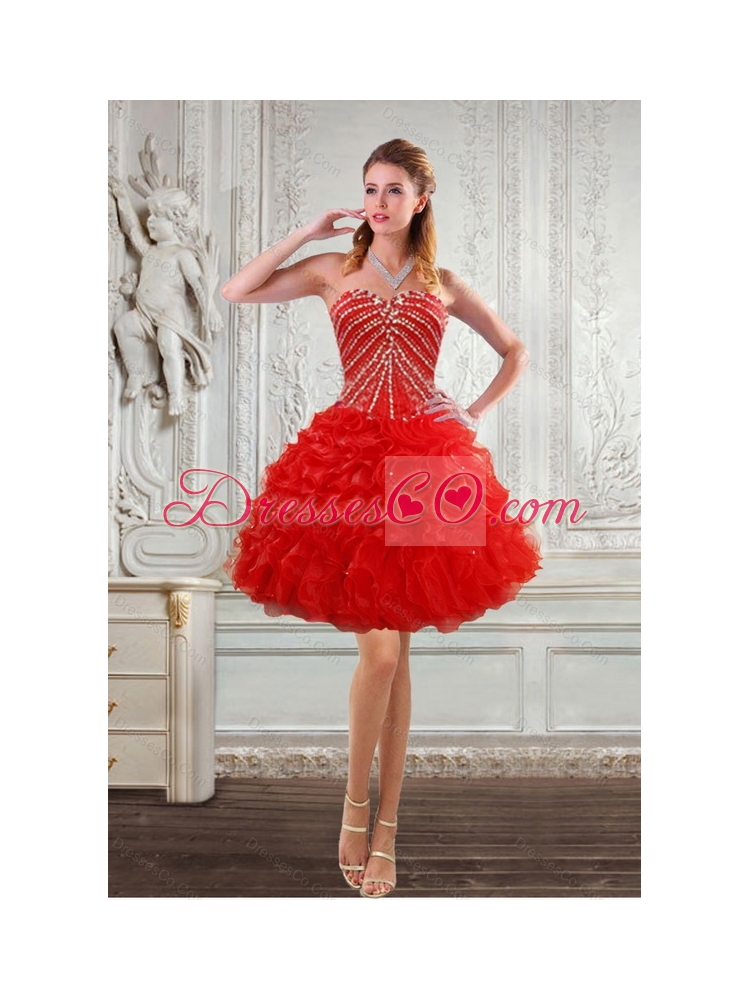 New Style Prom Dress with Beading and Ruffles