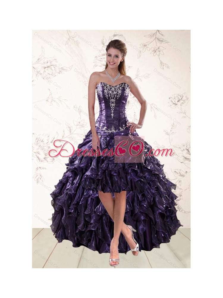 Discount Purple High Low Prom Dress Spring