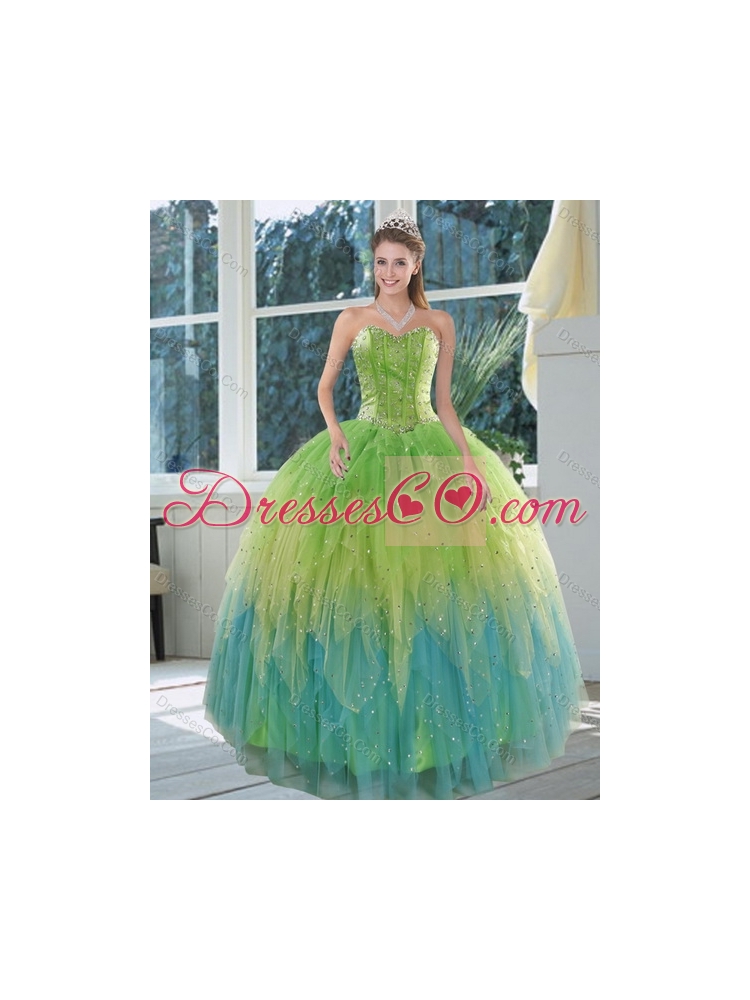 Detachable Appliques and Ruffles Quinceanera Skirts in Multi Color