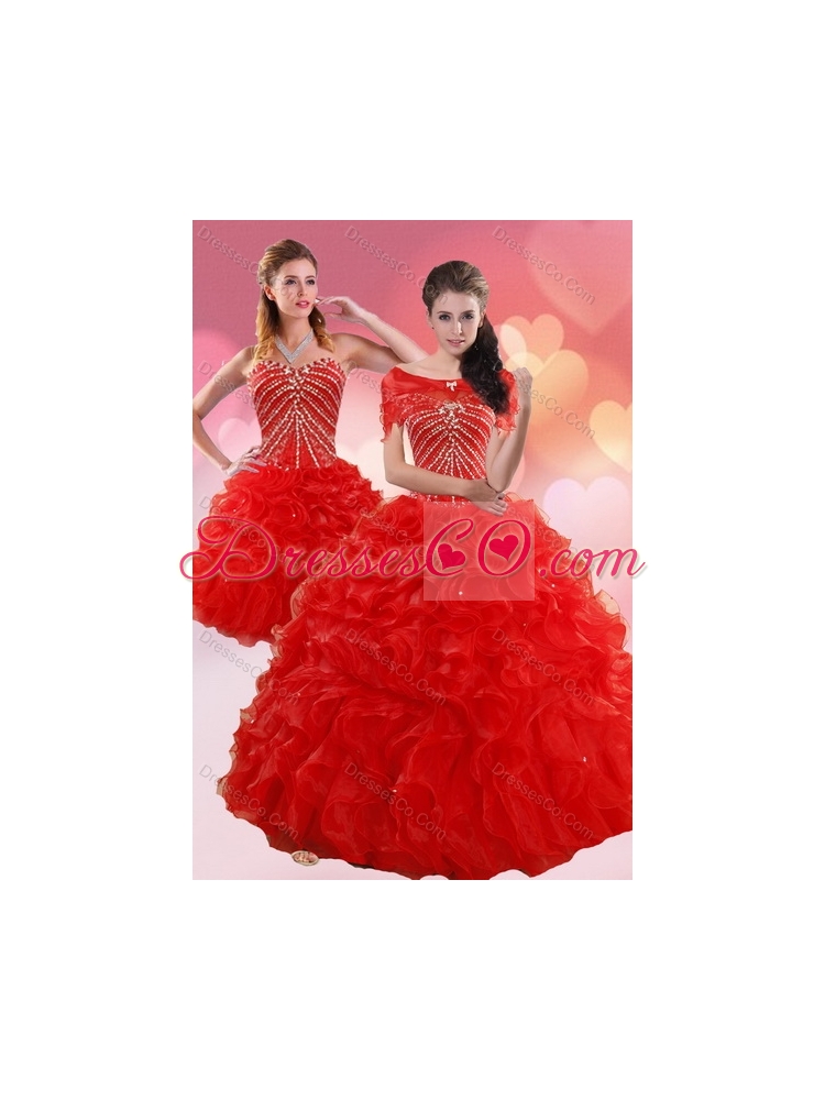 Detachable Quinceanera DressWith Beading and Ruffles