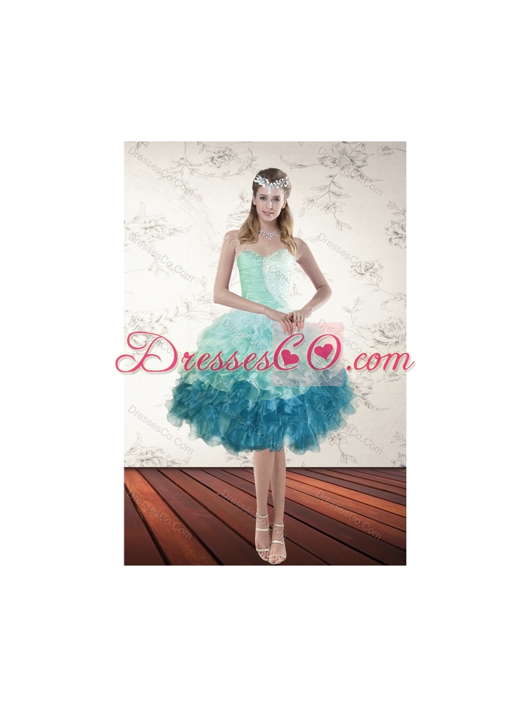 Detachable Multi Color Quinceanera Skirts with Beading and Ruffles