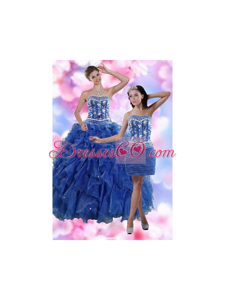 Detachable Strapless Quinceanera Skirts in Royal Blue
