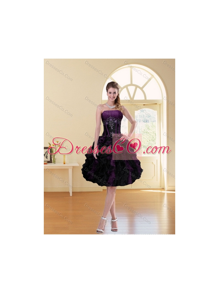 Detachable  Strapless Multi Color Ruffled Quinceanera Skirts with Beading