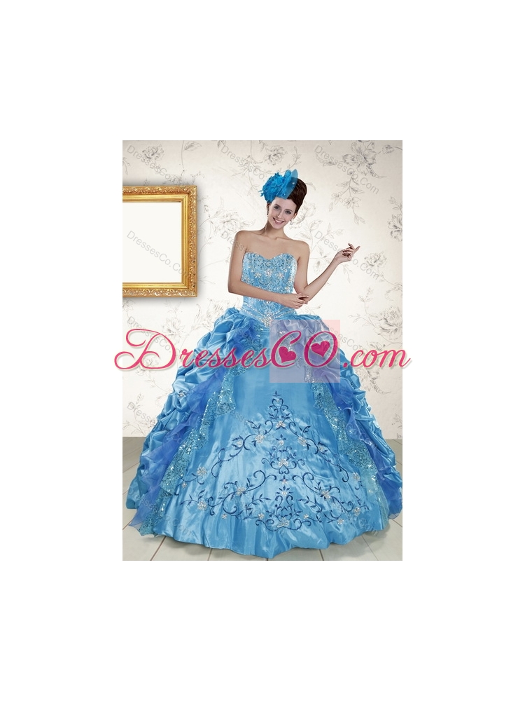 Detachable  Teal Quinceanera Skirts with Embroidery and Pick Ups