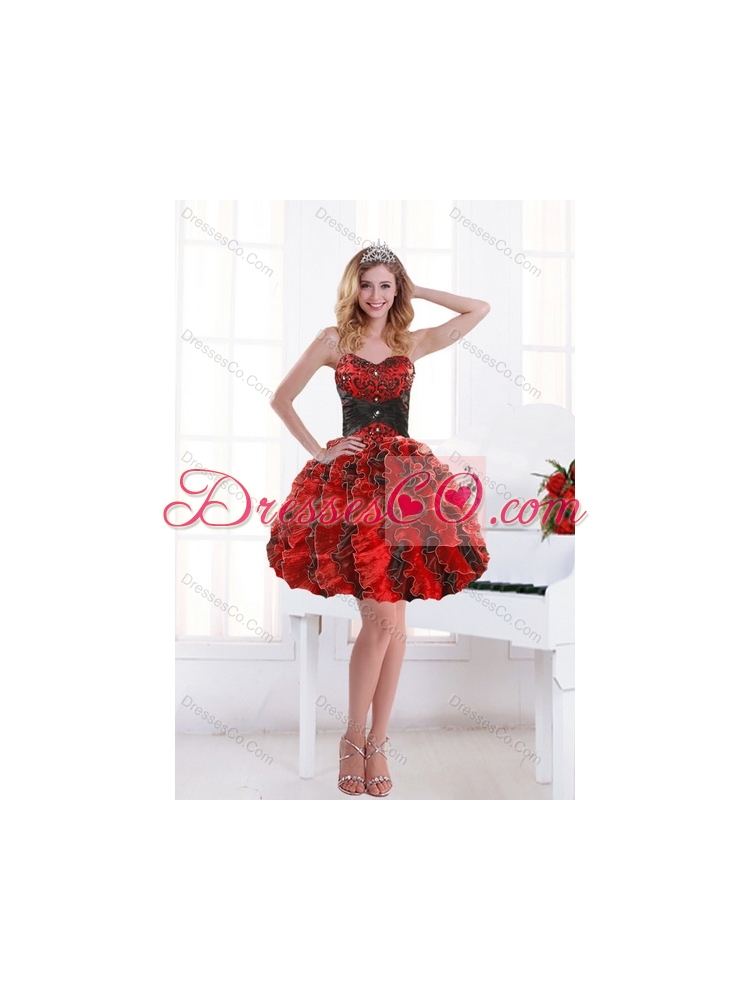 Detachable Multi Color Beading and Ruffles Quinceanera Skirts for