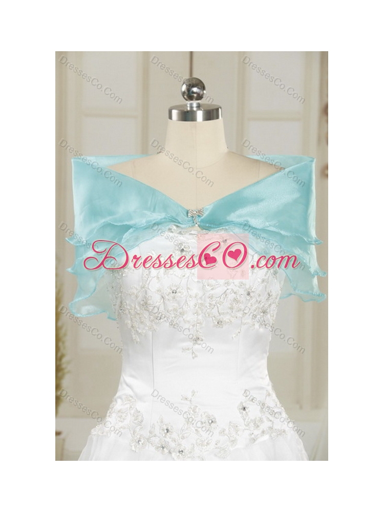 Detachable Embroidery and Beaded Strapless Quinceanera Dress in Navy Blue