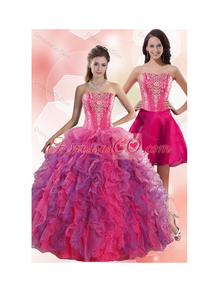 Spring Multi Color Latest Quinceanera Dress with Appliques
