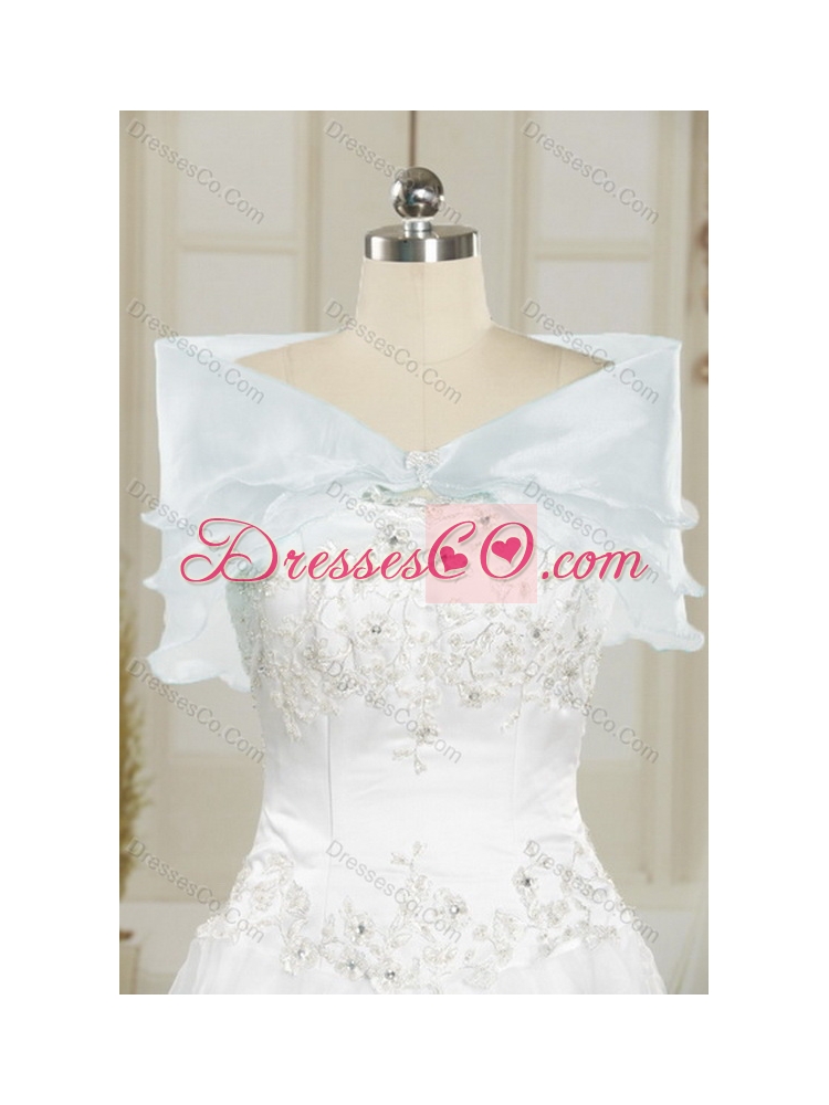 Latest Strapless Ball Gown Quinceanera Dress with Appliques for