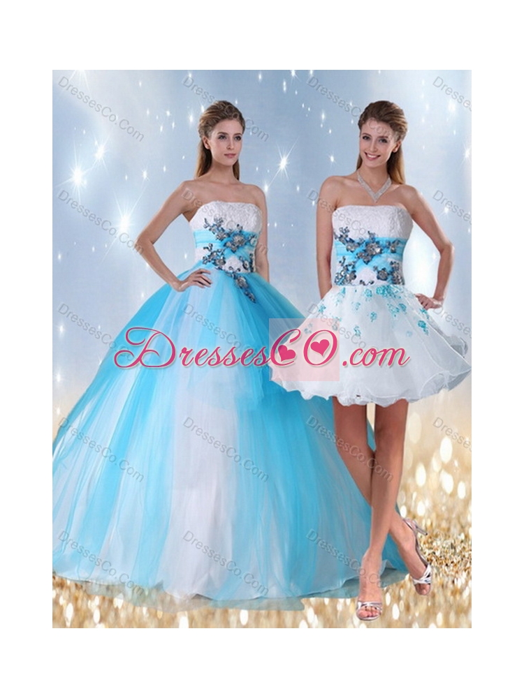 Pretty Multi Color Latest Quinceanera Dress with Appliques and Beading