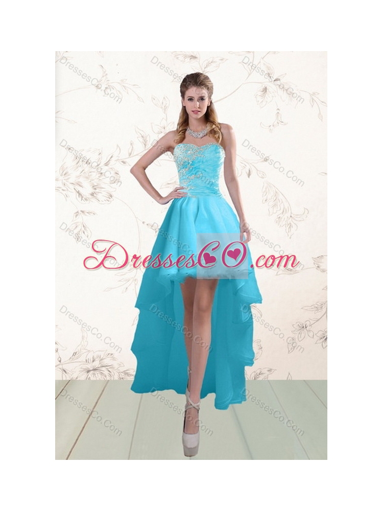 Beautiful Appliques Quince Dress with Beading and Ruffles