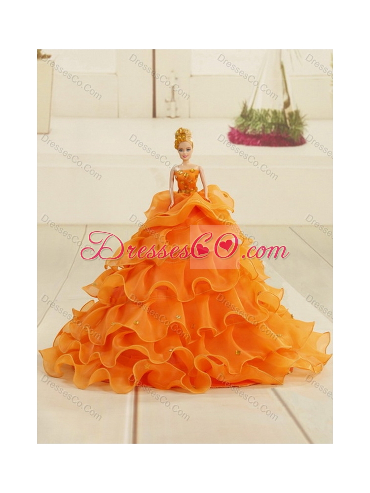 Classic Yellow Quinceanera Dress with Beading and Ruffled Layers