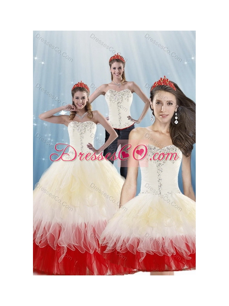 Fashionable Multi Color Quinceanera Dress with BeadingLayers