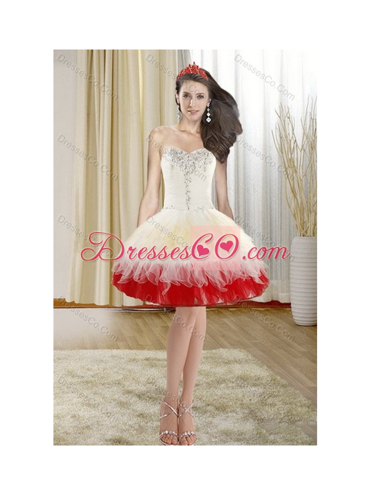Fashionable Multi Color Quinceanera Dress with BeadingLayers