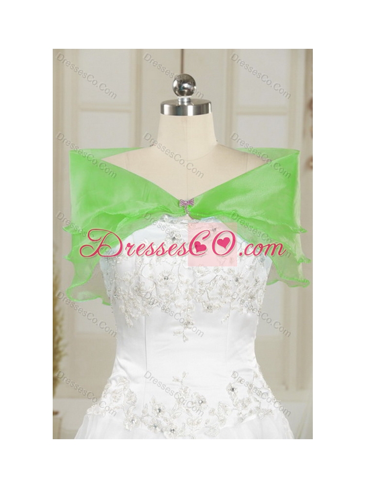 Inexpensive Spring Green Latest Quince Dress with Pick Ups and Beading