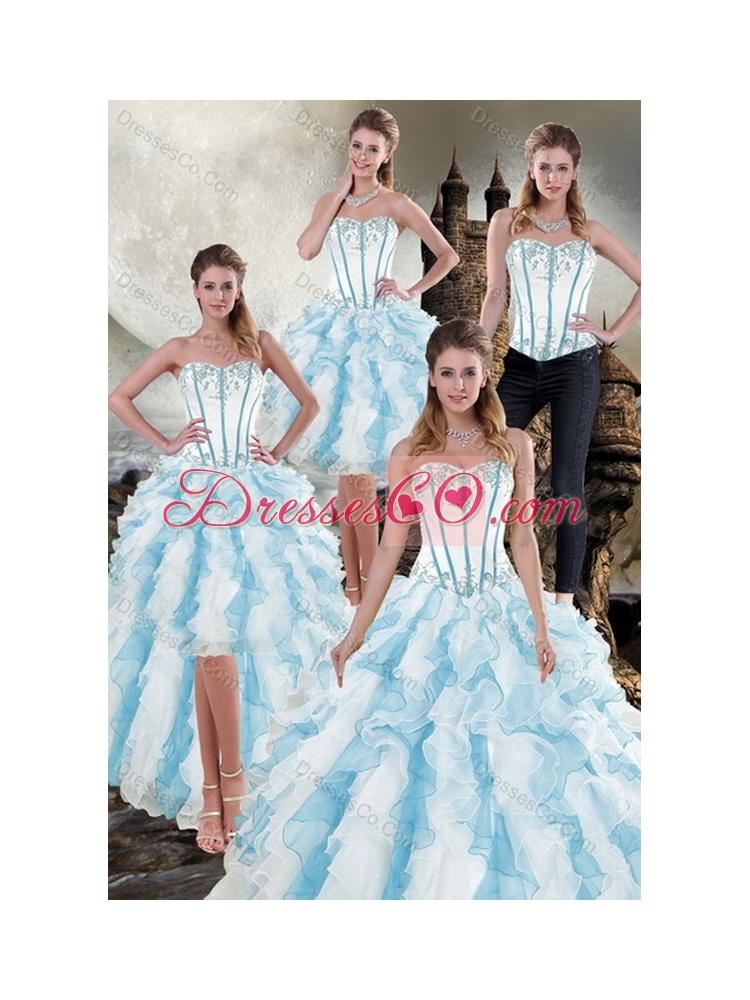 Pretty Ruffles Quinceanera Dress in Multi Color