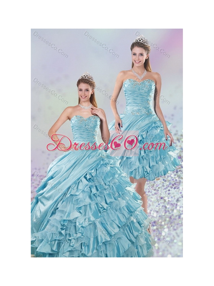 Ball Gown Quinceanera Dress with Beading and Ruffled Layers