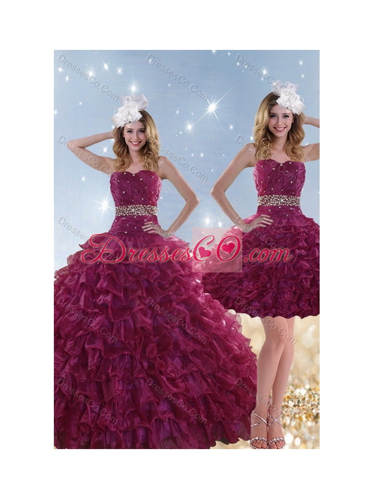 Perfect Beading and Ruffles Quinceanera Dress with Floor Length