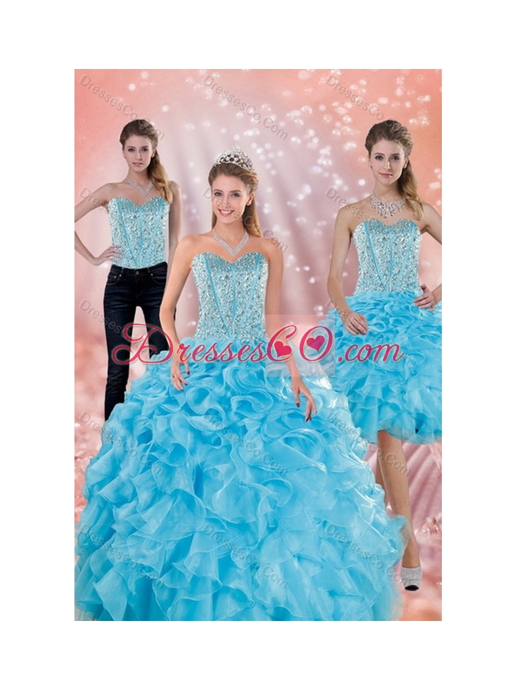 Classical Quinceanera Dress with Ruffles in Baby Blue