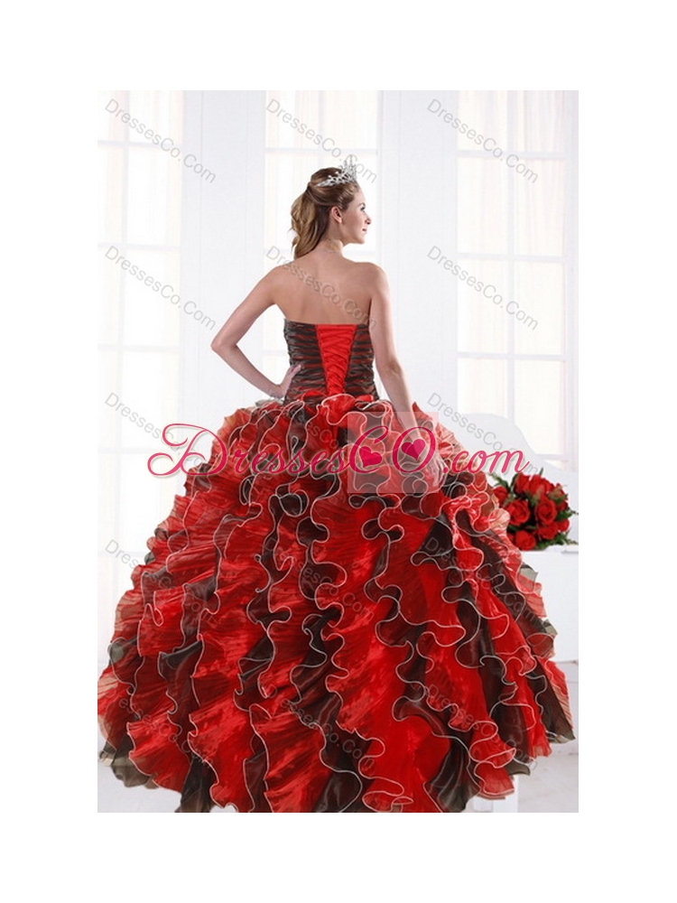 Modern and Unique Multi Color Beading and Ruffles Dress Quince