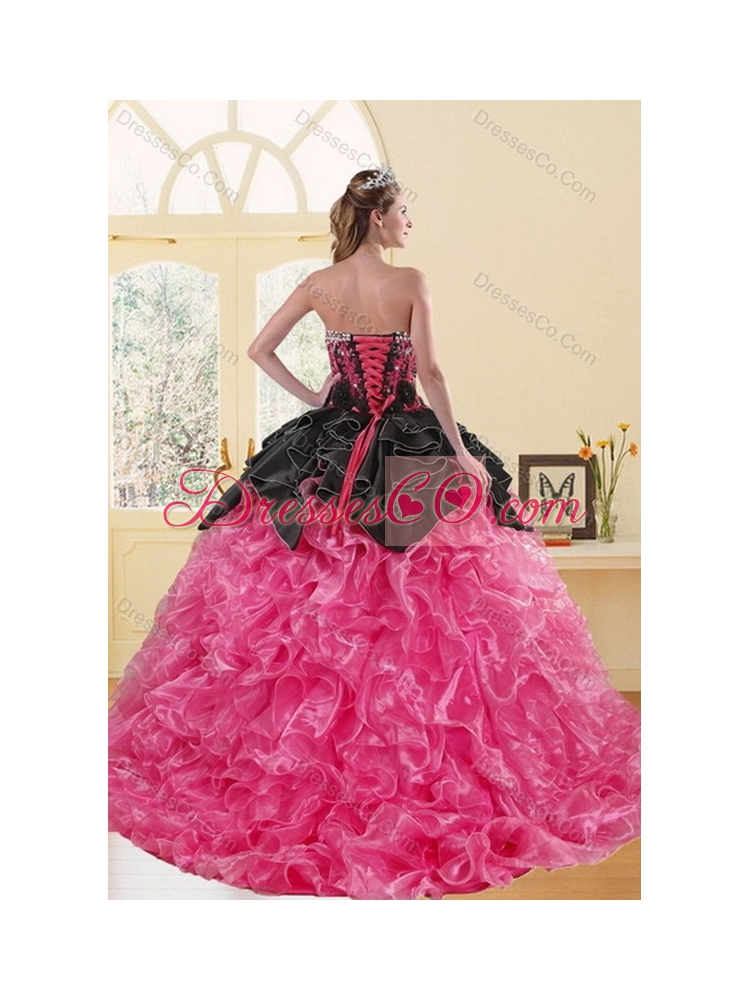 Most Popular and Unique Beading and Ruffles Sweet Sixteen Dress in Multi Color