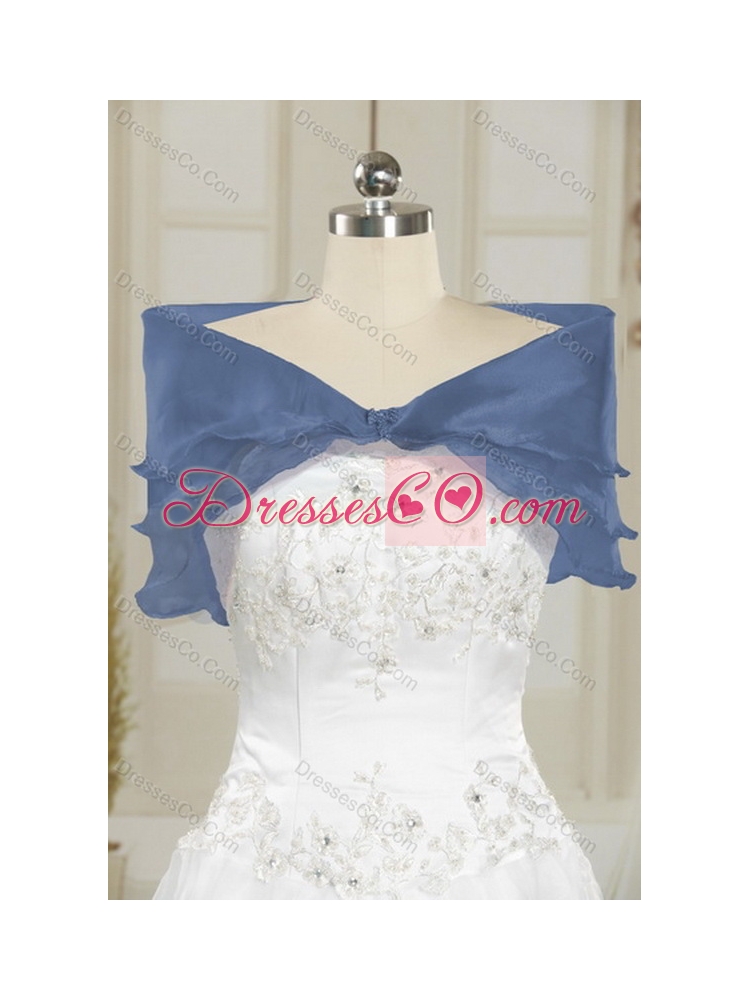 New Style and Unique Royal Blue Quince Dress with Beading and Ruffles