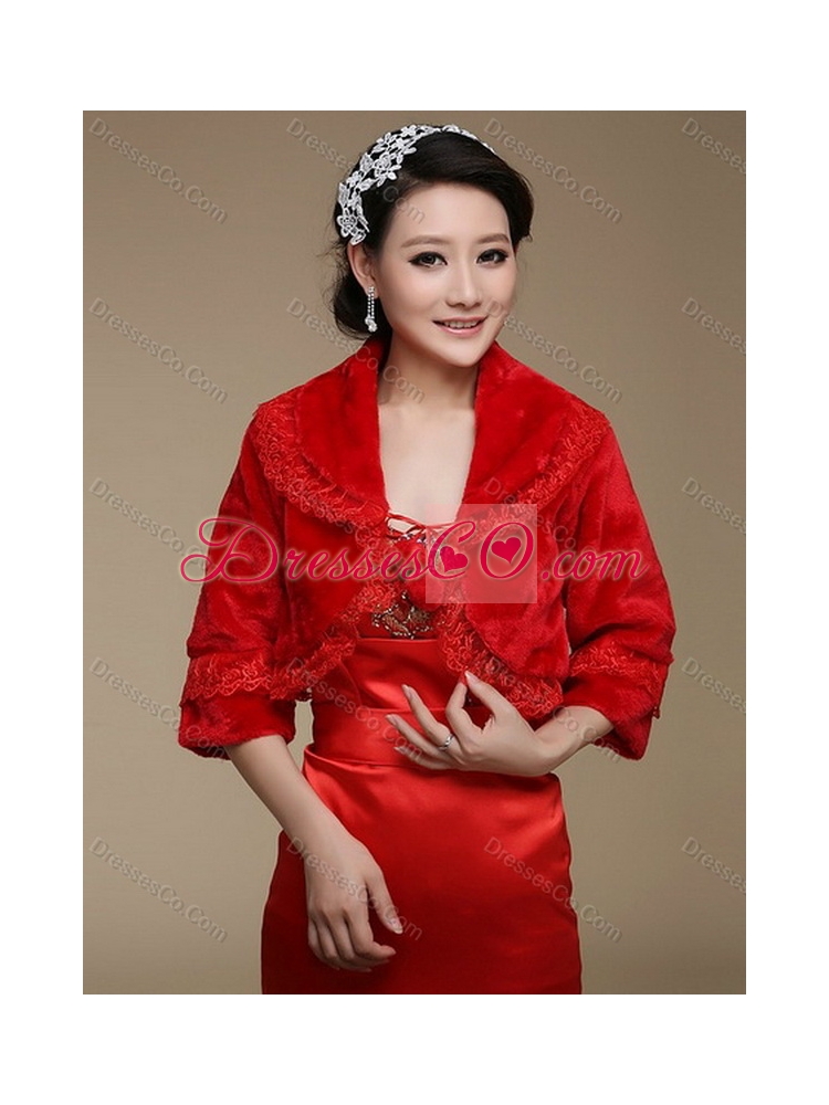 Pretty New Style Red Quince Dress with Beading and Ruffles