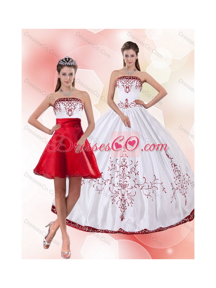 Pretty and Unique Strapless  Perfect Quinceanera Dress with Embroidery
