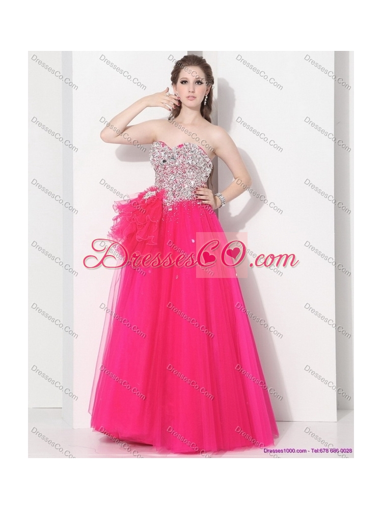 Hot Pink Sweet Sixteen Dress with Rhinestones