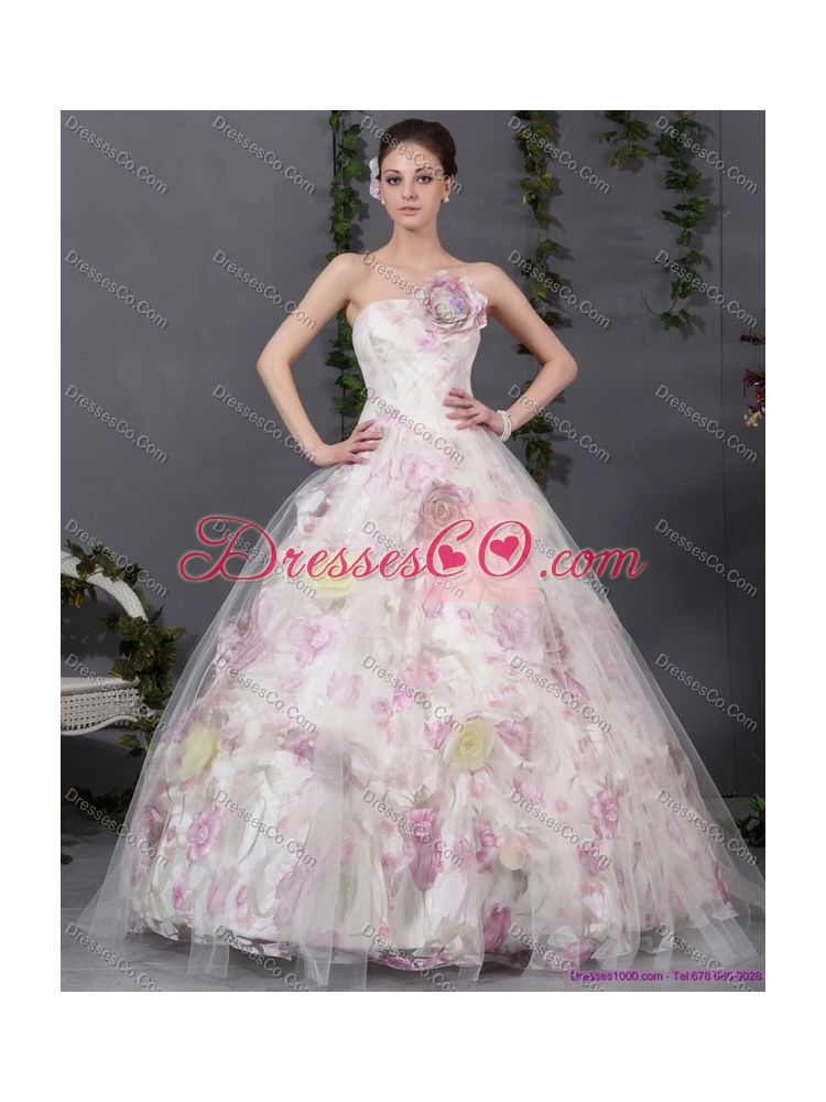 Cheap Multi Color Quinceanera Gowns with Hand Made Flowers