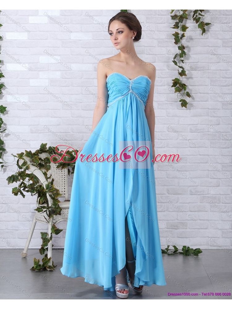 Gorgeous Long Prom Dress with Ruching and Beading
