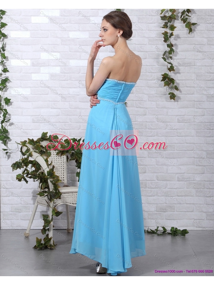 Gorgeous Long Prom Dress with Ruching and Beading