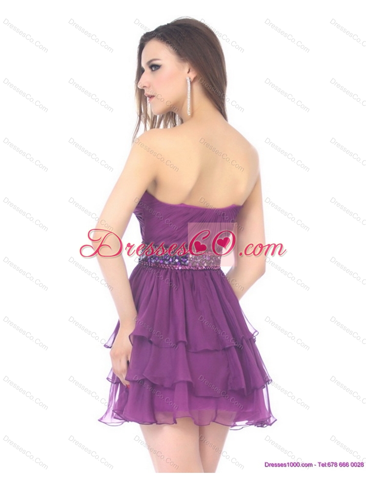 Beautiful Mini Length Prom Dress with Sequins and Ruching