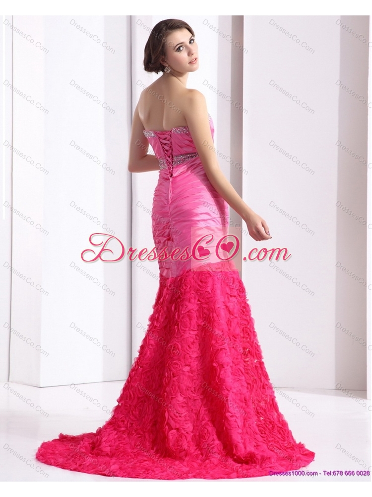 Wonderful Strapless Prom Dress with Ruching and Beading