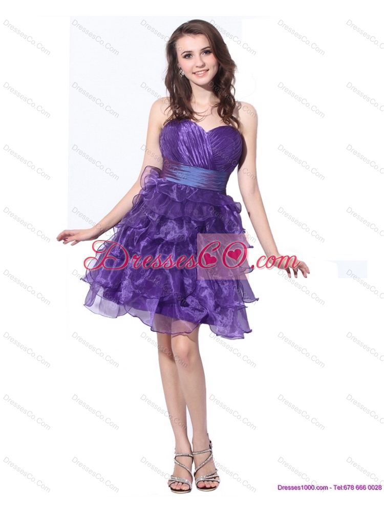 Pretty Short Prom Dress with Ruffled Layers