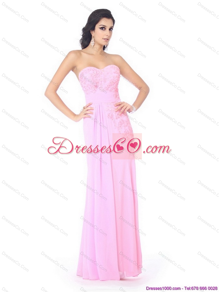 Cute Beading Ruching Prom Dress in Baby Pink