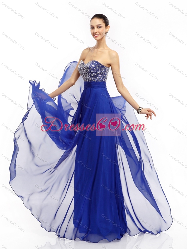 Elegant  Prom Dress with Brush Train and Beading