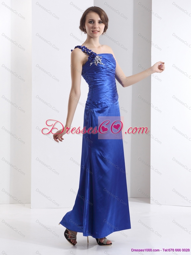 New Style One Shoulder  Prom Dress with Ruching and Beading