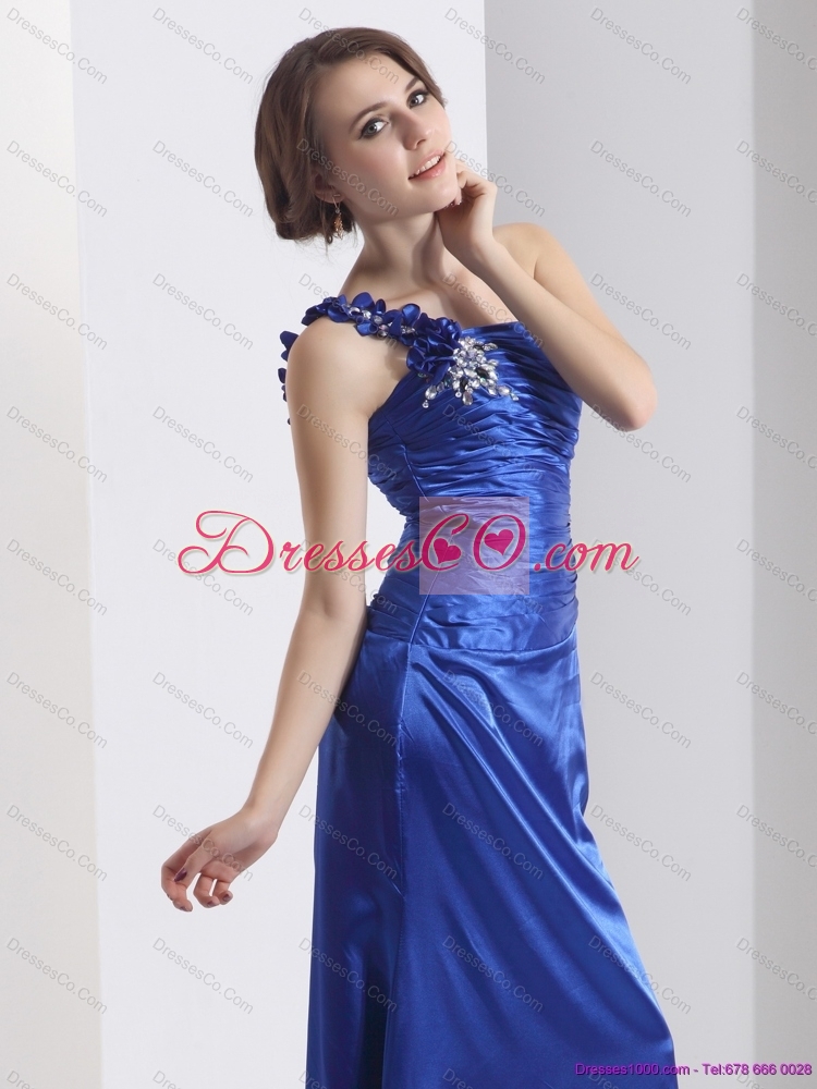 New Style One Shoulder  Prom Dress with Ruching and Beading