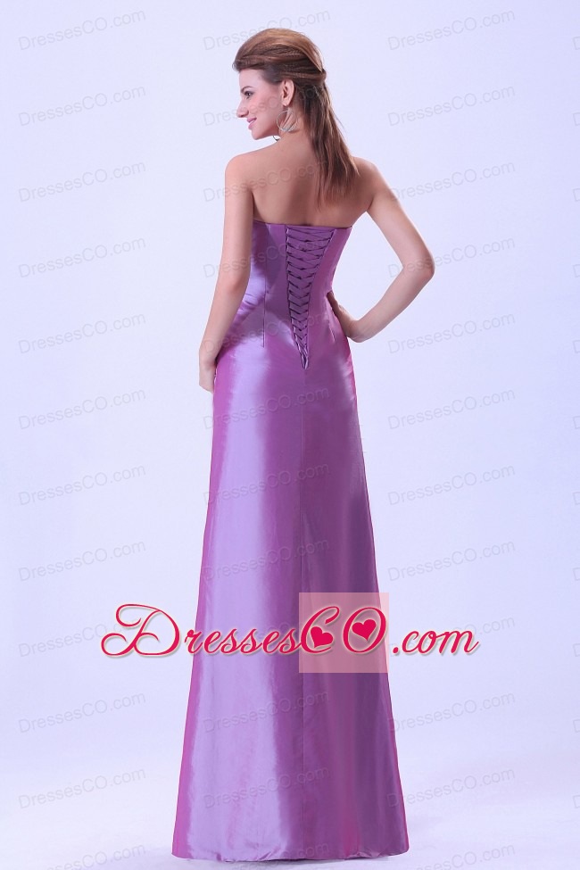 Lavender Prom Dress With Beaded And Ruched Long For Custom Made