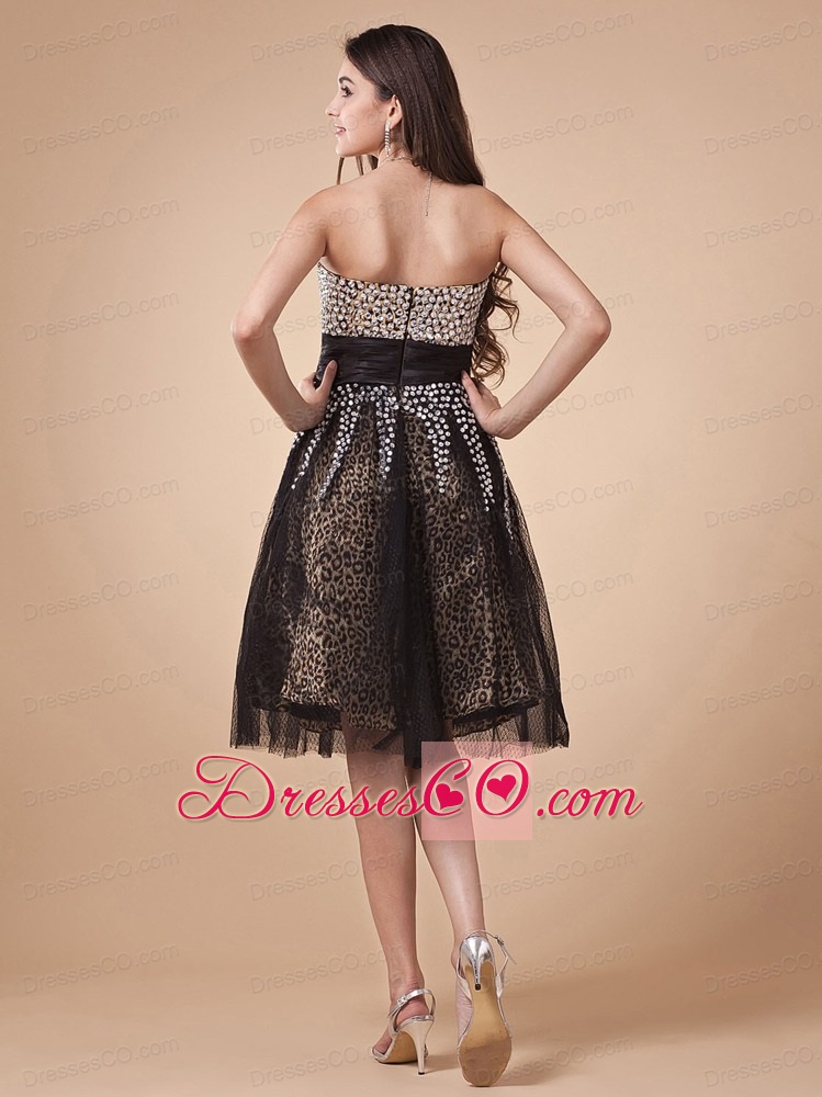 Beading Bodice For Prom Dress With Leopard and Net