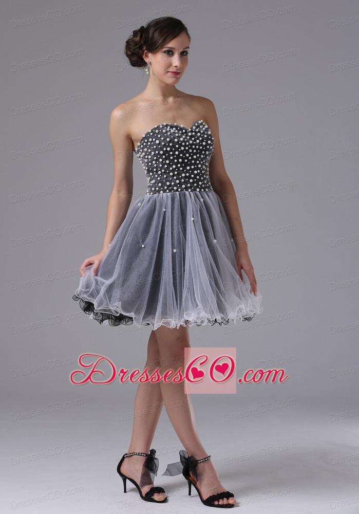 Custom Made Short Prom Dress Beaded Bodice Organza