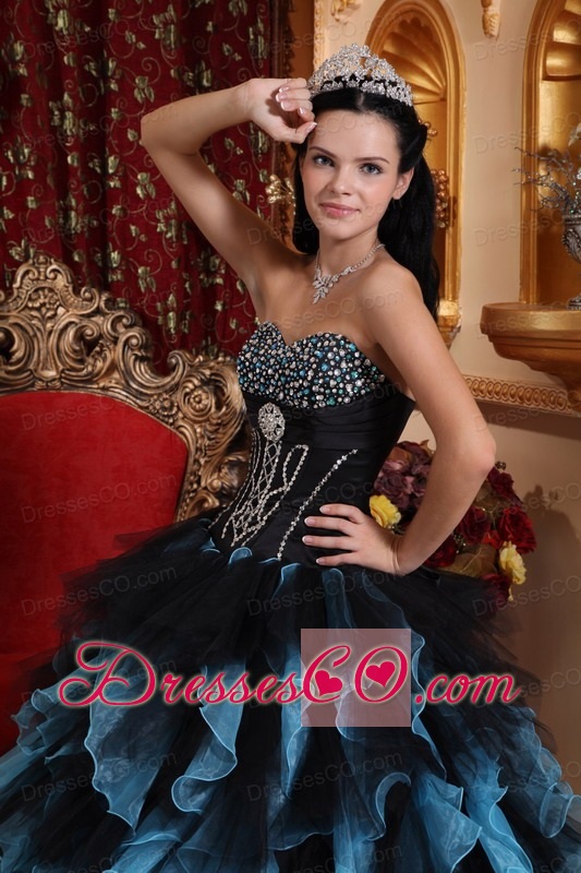 Exclusive Ball Gown Long Organza Beading Quinceanera Dress